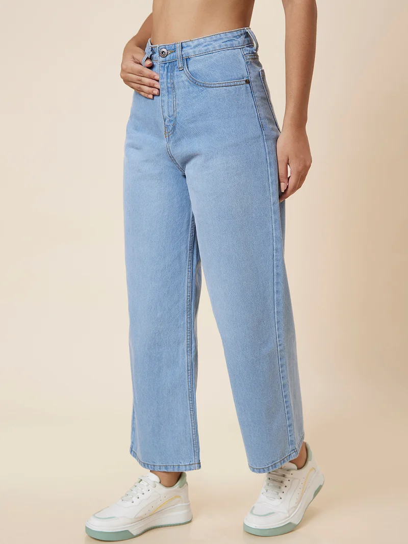 globus Women Mid-Rise Boyfriend Fit Washed Jeans