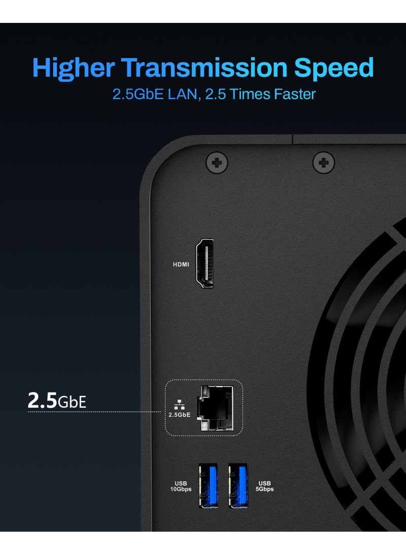 TERRAMASTER TERRAMASTER F4-425 4-Bay NAS Storage – Intel x86 Quad-Core CPU, 4GB RAM, 2.5GbE LAN, Network Attached Storage Multimedia Server for Home Users (Diskless) - Image 4