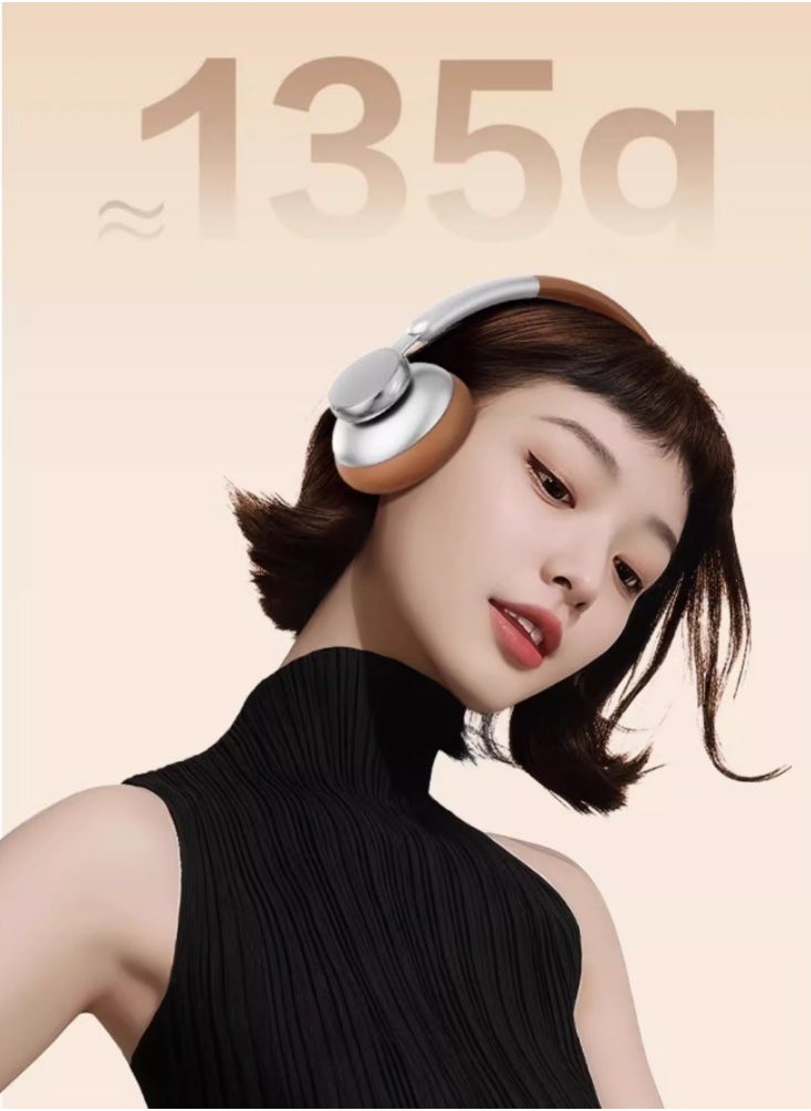 Generic Vintage Bluetooth Headset With High Aesthetics And Noise Reduction, Mocha Brown 80 Hour Battery Life  - Image 5