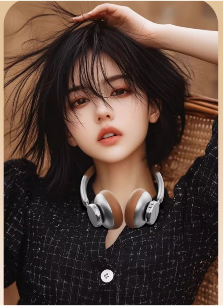 Generic Vintage Bluetooth Headset With High Aesthetics And Noise Reduction, Mocha Brown 80 Hour Battery Life  - Image 4