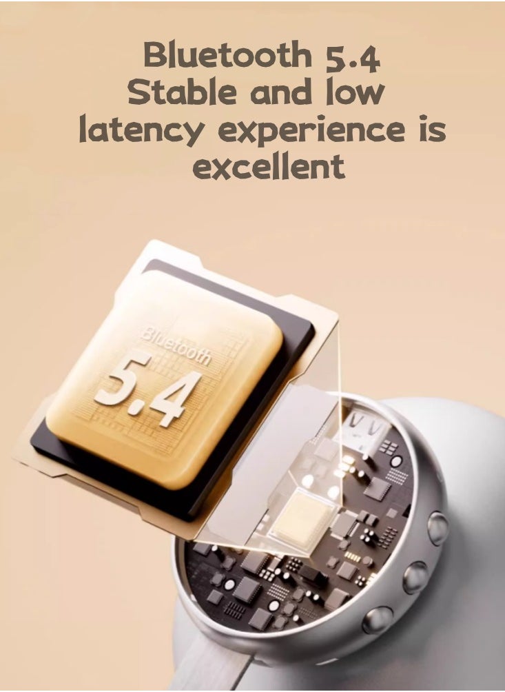 Vintage Bluetooth Headset With High Aesthetics And Noise Reduction, Mocha Brown 80 Hour Battery Life