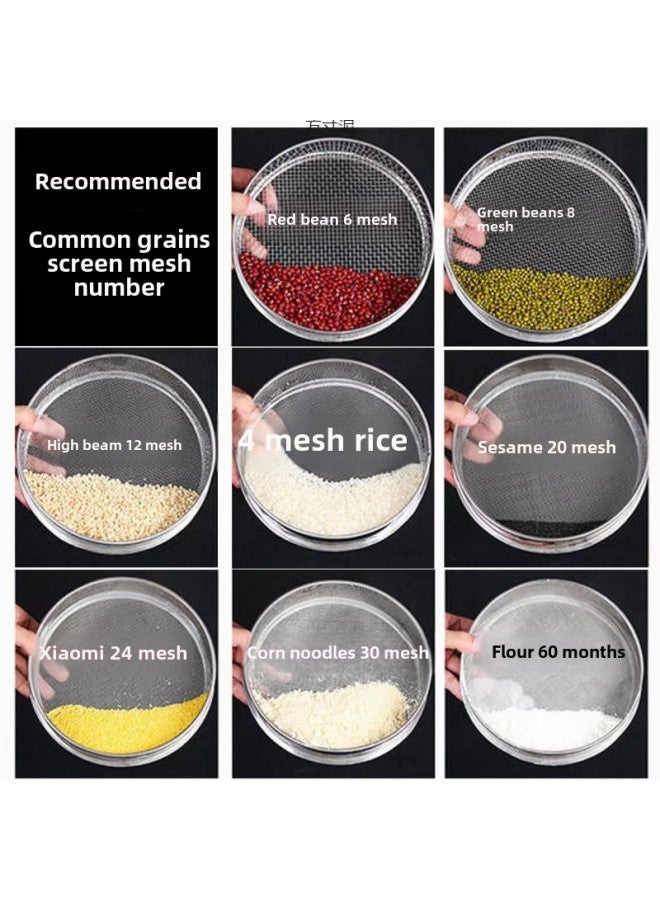Flour Sieve Stainless Steel Sieve Rice Sieve Powder Sieve Sesame Sieve Ultra-fine Baking Sieve Cat Litter Dust Household Sieve Wholesale-Specifications:30 Mesh--Color:Diameter 30cm Round - Image 2