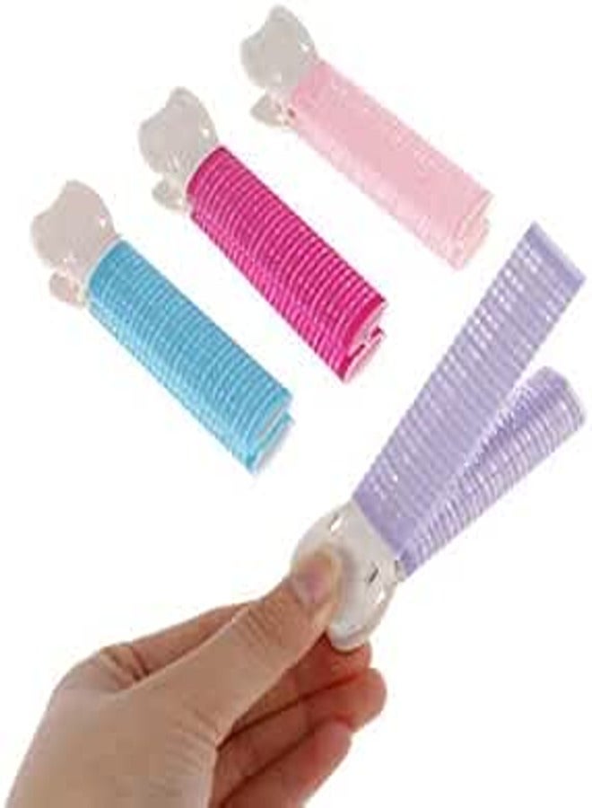 Natural Fluffy Plastic Hair Clip, 4 Pieces