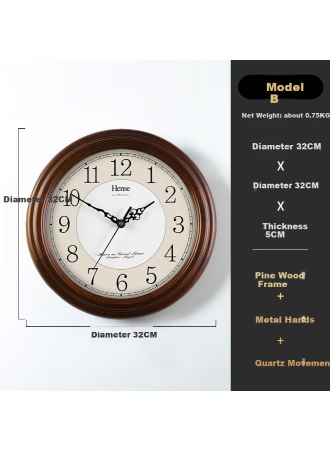 Hense Living Room Wall Clock Office Clock European Style Wall Clock Fashion Creative Home Quartz Clock Hw13b 32cm - Image 3