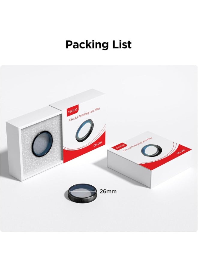 Viofo - VIOFO CPL Filter Anti-Glare Circular Polarizing Lens for A329/A229Pro/A229 Plus/A139Pro/T130/WM1 Dash Cam - Image 1