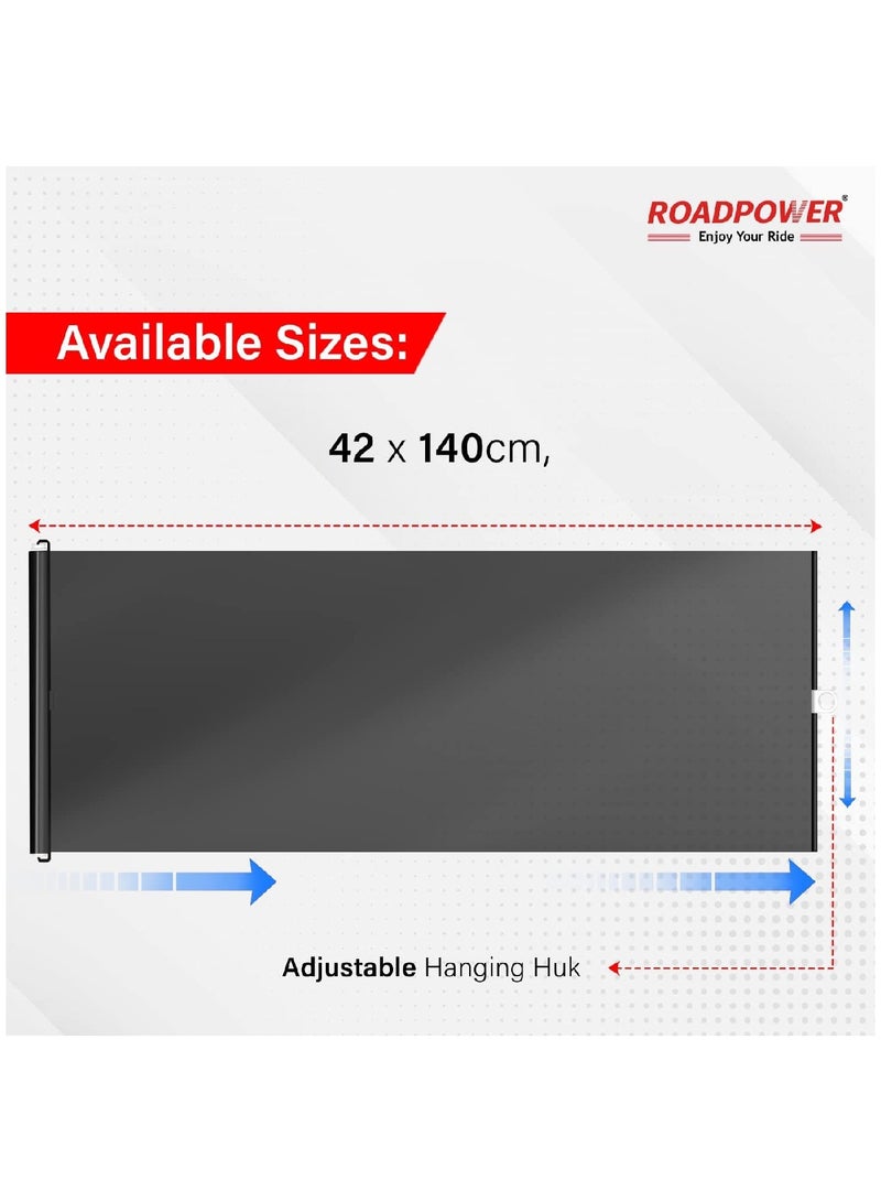 RoadPower Sun Shade for Car Screen Sun Protector Pack of 1 42x140cm Black - Image 2