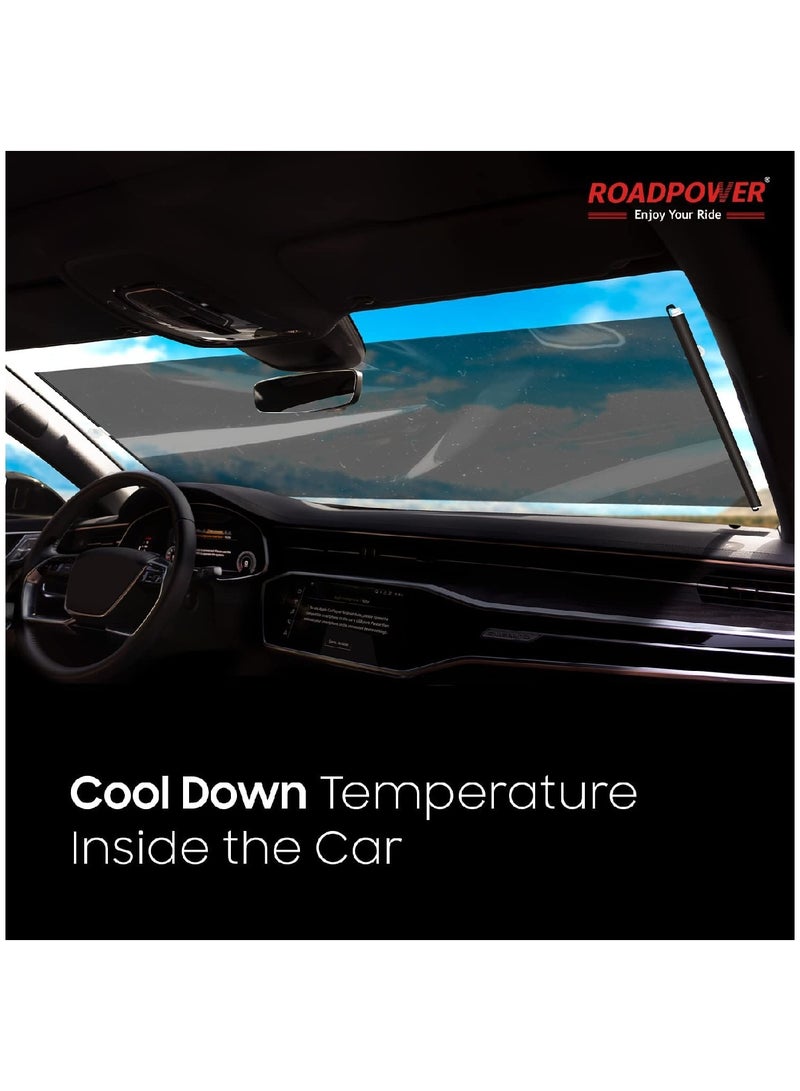 RoadPower Sun Shade for Car Screen Sun Protector Pack of 1 42x140cm Black - Image 3