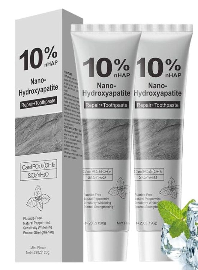 2Pcs 10% Hydroxyapatite Toothpaste,Nano-Hydroxyapatite Toothpaste for Advanced Enamel Protection,Fluoride Free Toothpaste Whitening Teeth,Fresh Breath, Daily Use for Oral Health 4.23 oz - Image 1