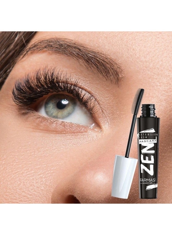 فارماسي ماسكارا فارماسي زين إكستنشن لاش، أسود غامق، مُكثِّفة للرموش، خالية من التلطخ، لا تتكتل، لمسة نهائية تدوم طوال اليوم، مكياج مقاوم للتقشر، رموش أطول وأكثر كثافة، 8 مل (مزدوجة) - Image 2