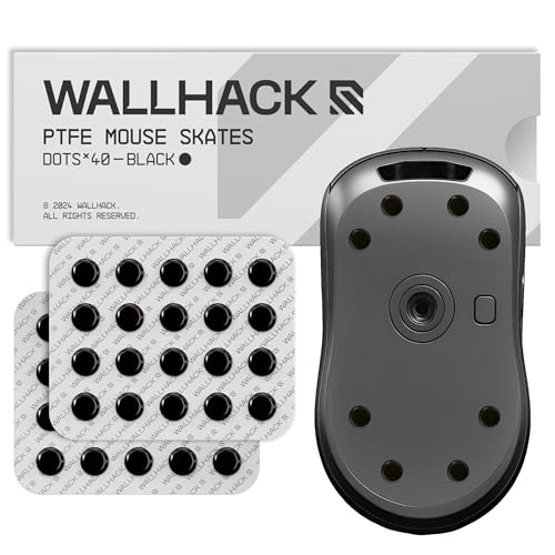 Wallhack PTFE Dot Mouse Skates | Premium Universal Skates for Gaming Mice | Ultra-Smooth Glide on Cloth & Glass Pads | Customize Speed & Control | Fast, Easy to Apply | Black 7mm x 7mm - Image 1