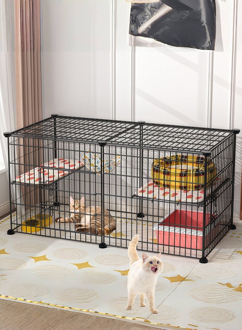 كيدل قطة قفص ممارسة مكان الكلب صندوق القطة غلاف قابلة للفصل الأسلاك المعدنية - Image 1
