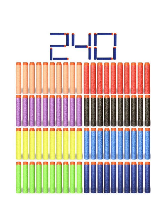 KISEER 240 Pcs Colorful Refill Darts Bullets Ammo Pack For Nerf N Strike Elite Series Blasters - Image 1