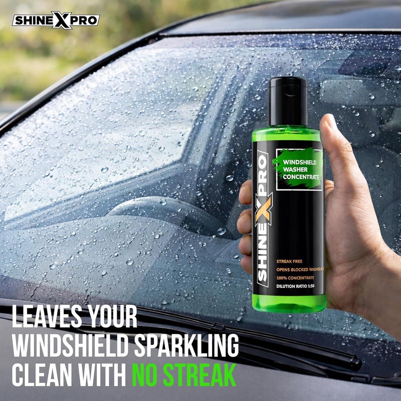 shinexpro 200mL Windshield Washer Fluid For Car - Car Windshield Cleaner Liquid In Concentrate Form (20mL Enough For 1L Tank) - Get A Streak Free Finish With Our Car Wiper Liquid - Image 2