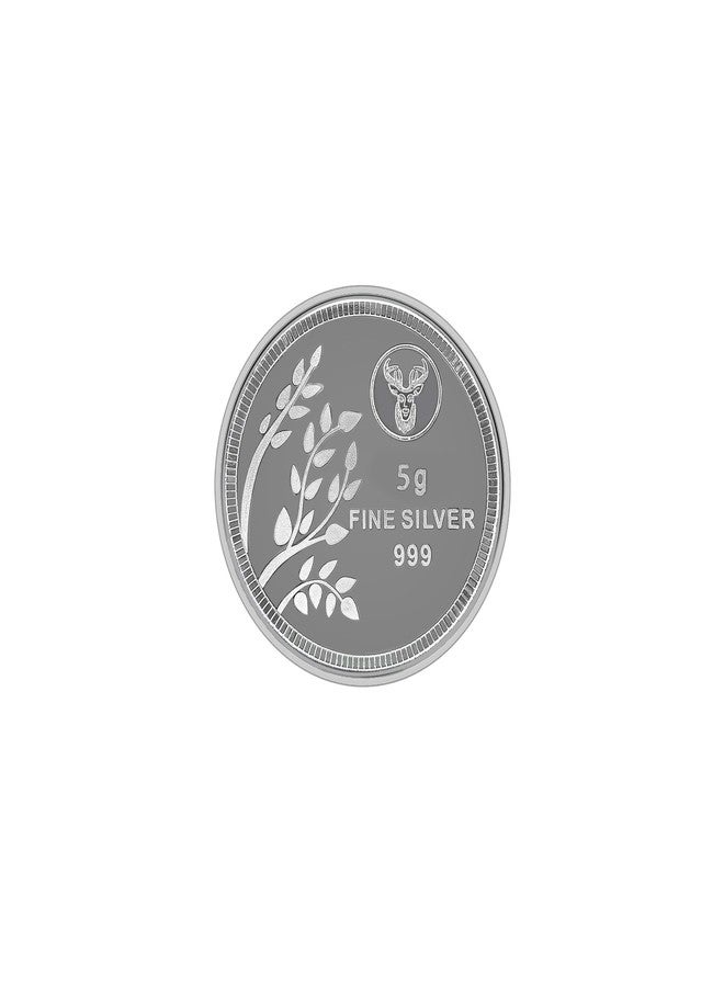 MAA SILVER Pure Silver 5 Grams Laxmi/Lakshmiji & Ganpati/Ganeshji BIS Hallmarked Round Coin Chandi Sikka Perfect for Gifting Investment Diwali Dhanteras (999 Purity)(5 Grams) - Image 2