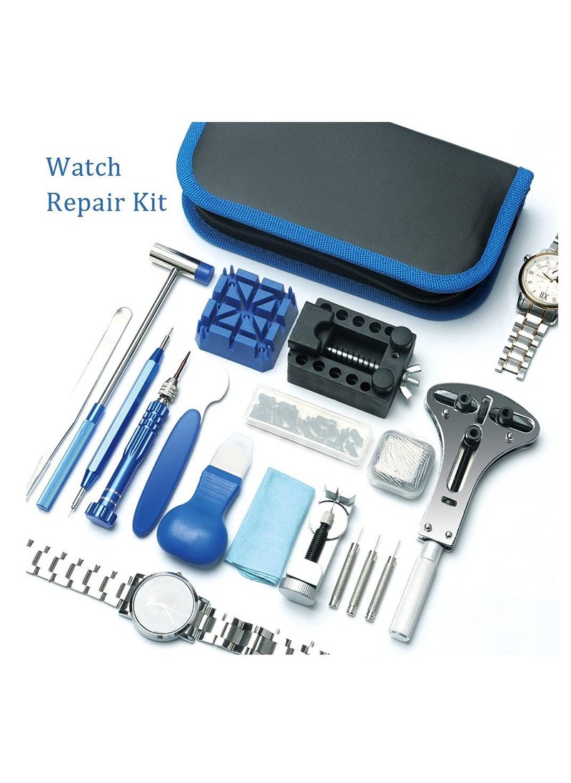 208 Pcs Watch Repair Kit, Professional Watch Repair Tool, Watch Battery Replacement Tool Kit, Professional Spring Bar Tool Set, Watch Band Link Pin Tool Set with Bags - Image 3