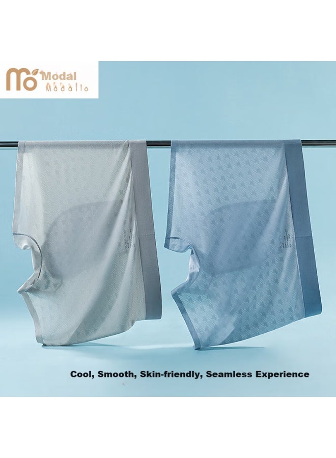 Modal Men's Underwear 120s Ice Silk Seamless Breathable Boxer Briefs Mesh 10a Antibacterial Loose Shorts 25 Years - Image 2