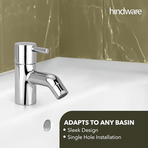 hindware هندوير F280001CP فلورا نوع العمود لصنبور المياه، صنبور حوض الغسيل، نحاسي مع تشطيب كروم | ضمان المصنع لمدة 12 سنة - Image 5