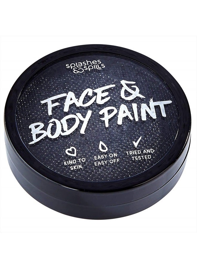 Splashes & Spills Water Activated SFX Face and Body Paint - Black Face Paint, Special Effects Makeup 18g Cake Tub - Pretend Costume and Dress Up Makeup - Great For Halloween Party and Cosplay by Splashes & Spills - Image 1
