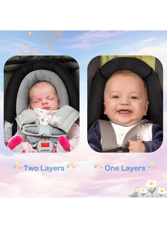 Pro Goleem Car Seat Head Support Infant, Soft Infant Car Seat Insert, 2 in 1 Carseat Head Support for Newborn, Perfect for Car Seat, Stroller, Swing, Bouncer, Gray and Black - Image 3