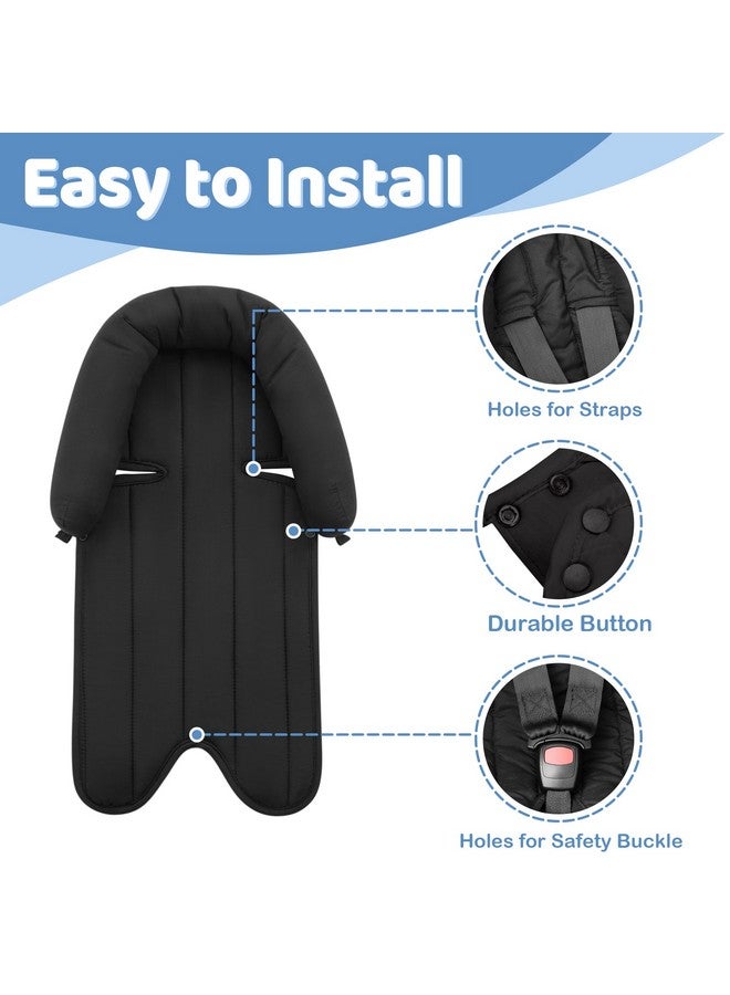 Pro Goleem Car Seat Head Support Infant, Soft Infant Car Seat Insert, 2 in 1 Carseat Head Support for Newborn, Perfect for Car Seat, Stroller, Swing, Bouncer, Gray and Black - Image 5