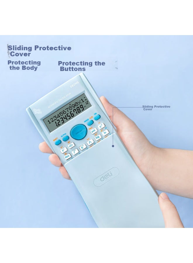 Deli D82ms Scientific Calculator With 240 Functions, Exam Calculator (suitable For Middle And High School Students), Study Supplies, Light Blue - Image 5