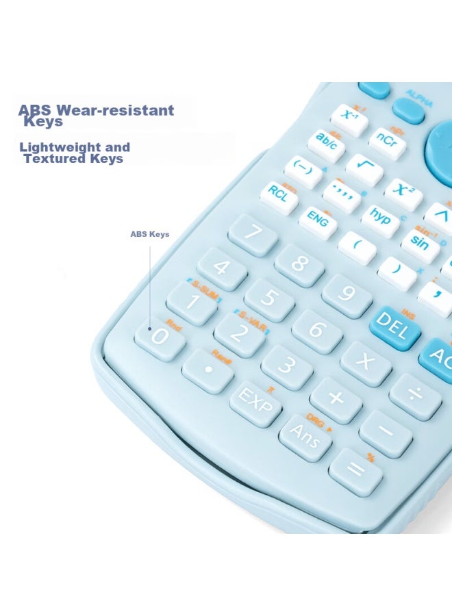 Deli D82ms Scientific Calculator With 240 Functions, Exam Calculator (suitable For Middle And High School Students), Study Supplies, Light Blue - Image 3