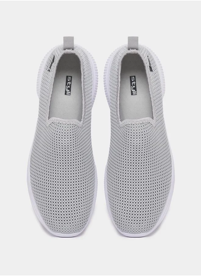 Styli Knitted Detail Slip On Casual Shoes