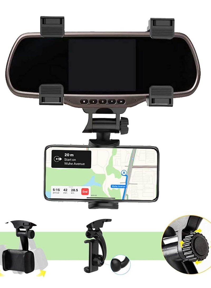 Yesido c193 Car Rearview Mirror Mobile Phone Stands Navigation Bracket Adjustable Telescopic Mobile Phone Holder snap-on Mobile Phone Holder Multi-Function Model Universal - Image 1