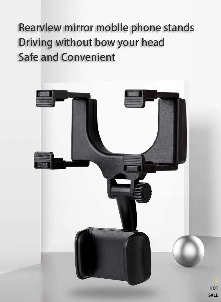 Yesido c193 Car Rearview Mirror Mobile Phone Stands Navigation Bracket Adjustable Telescopic Mobile Phone Holder snap-on Mobile Phone Holder Multi-Function Model Universal - Image 2