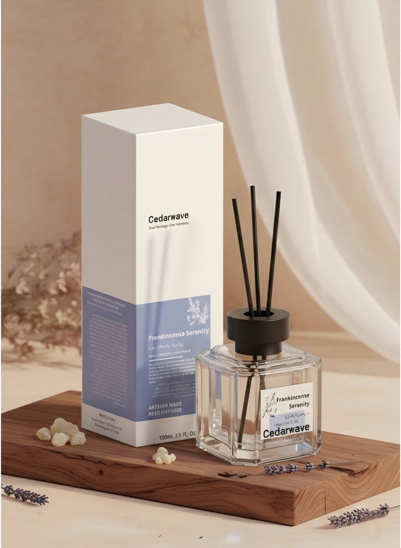 Cedarwave Reed Diffuser Frankincense Serenity Oman  | Premium Omani Frankincense Scent for Home, Meditation, & Spa | Long-Lasting Aroma with Luxury Design - Image 1