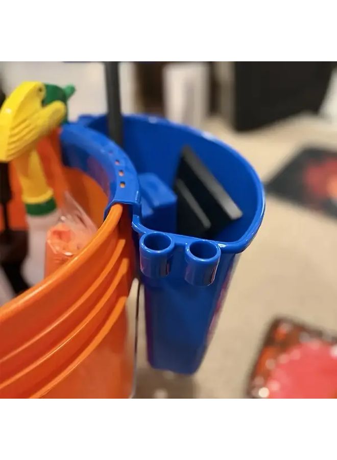 Blue Portable Car Detailing Kit Multi Compartment Storage Bucket For Cleaning Supplies - Image 5