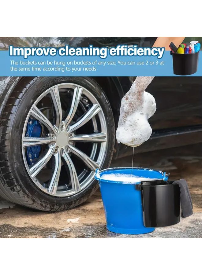 Blue Portable Car Detailing Kit Multi Compartment Storage Bucket For Cleaning Supplies - Image 3