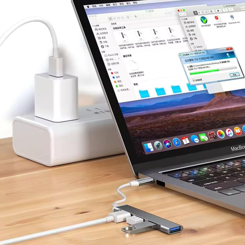 Viboton محور USB-C، محول متعدد المنافذ 4 في 1 من نوع C، سرعة عالية تصل إلى 5 جيجابت في الثانية مع غلاف من الألمنيوم، 1xUSB 3.0 و 3xUSB 2.0، متوافق مع اللابتوب، ماك بوك، هواتف ذكية من نوع C (رمادي) - Image 5