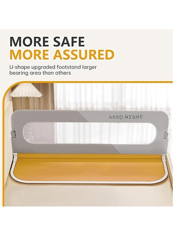 XiuWoo Toddler Bed Rails for Crib, Foldable Bed Rail for Toddlers, Portable Baby Bed Rails Guard Bumper for Baby Kids, Safe Bed Side Rail for Twin, Queen, King, Full Size Beds (150cm)  - Image 2