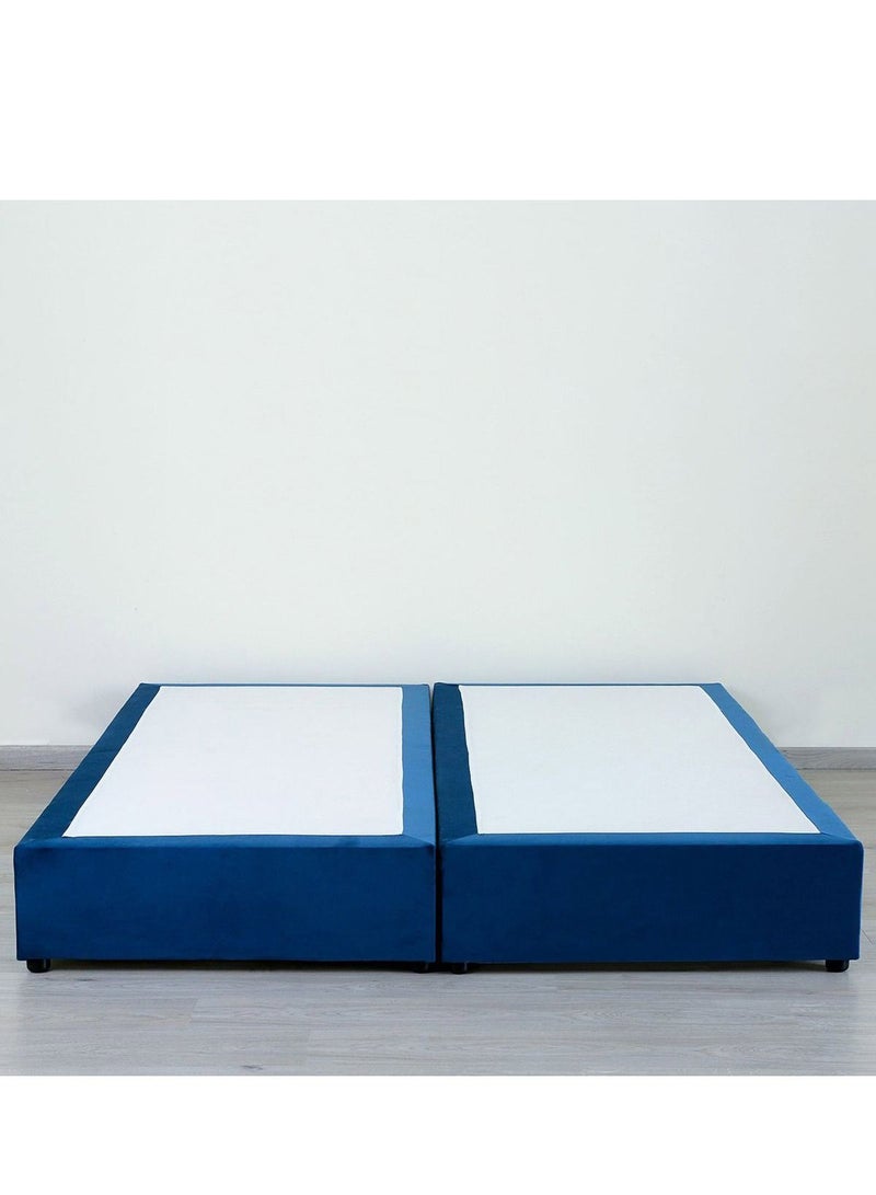 Karnak Superioi Upholstered Velvet Bed Frame Bedroom Furniture Strong And Sturdy Modern Design Wooden Bed | Quiet & Comfortable Bed (King - 180x200cm, Blue) - Image 4