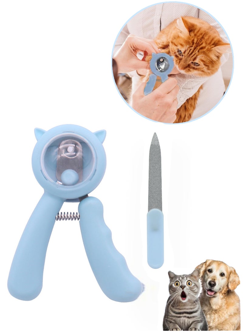 Generic - 1PC Pet nail scissors, non -slip and splattered dog nail scissors with baffle, cat's claw scissors modification tool accessories, for small animal nails pruning (blue) - Image 1