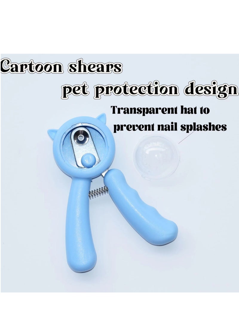 Generic - 1PC Pet nail scissors, non -slip and splattered dog nail scissors with baffle, cat's claw scissors modification tool accessories, for small animal nails pruning (blue) - Image 1