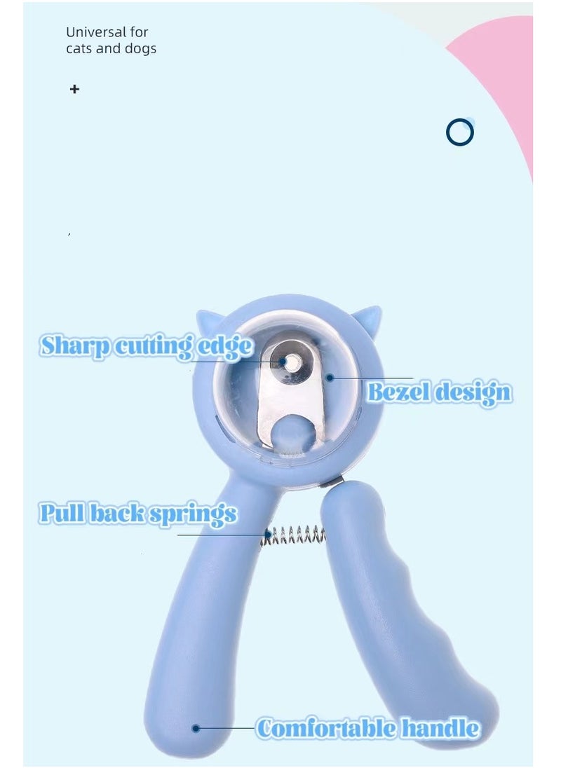 Generic - 1PC Pet nail scissors, non -slip and splattered dog nail scissors with baffle, cat's claw scissors modification tool accessories, for small animal nails pruning (blue) - Image 1