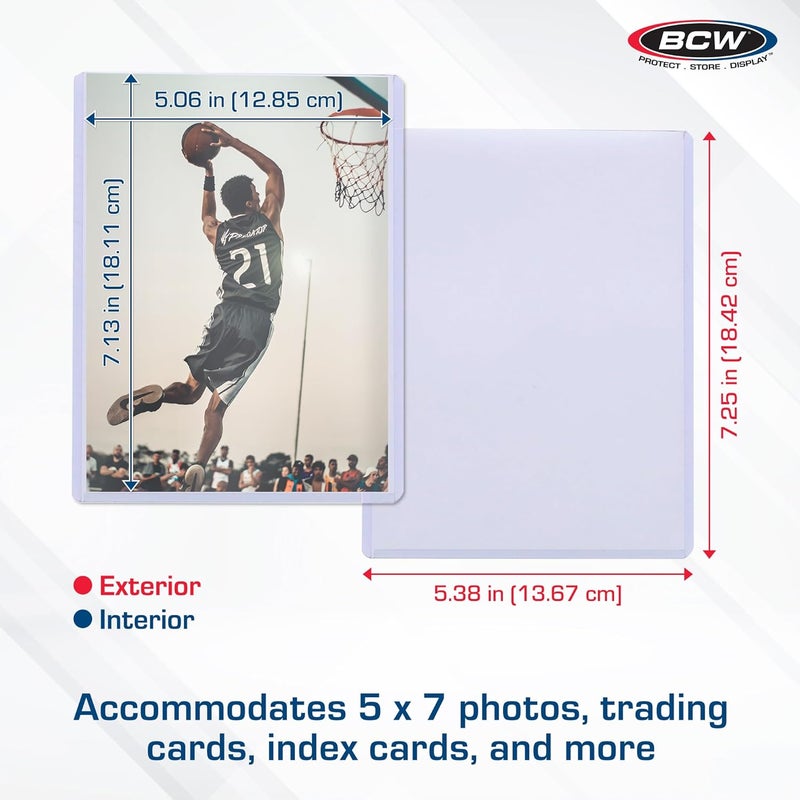 BCW 5x7 Topload Holder – 25 Count | Rigid 5x7 Toploader for Photos, Cards & Prints | Hard Plastic 5 x 7 Top Loader for Postcards, Pictures & Memorabilia Protection - Image 3