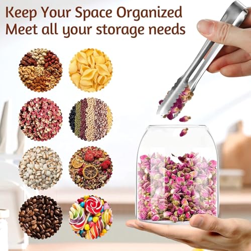 Mivana Storage Glass Jar With Ball Cork Lid,Tea Coffee Sugar Containers For Kitchen Storage Container With Lid For Tea Coffee & Sugar, Dry Fruit Jars, Storage Box, Set Of 3 (3, M-16),Transparent - Image 4
