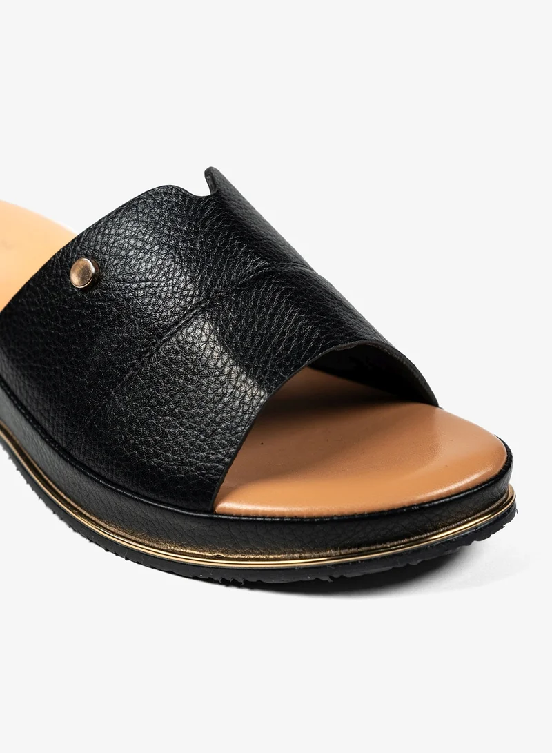 Geoomnii BLACK Geoomnii Comfort Slide Sandals for Women – Cushioned Slip-On Casual Sandals for Daily Wear, Home, Travel & Walking for Women | Best Price UAE