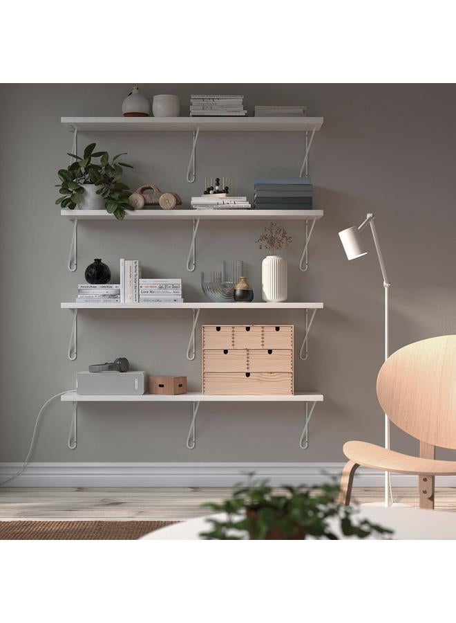 erorex Wall Shelf, White/White, 120X20 Cm - Image 2