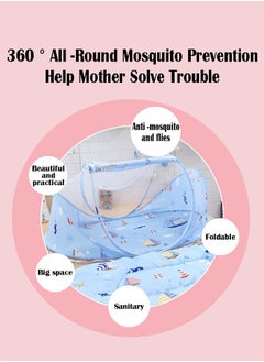 ZCM-HAPPY Foldable Baby Mosquito Net Free Installation Comfortable Cool Mosquito Cover with Pillow Cushion (0-3 Years), Breathable and Portable  - Image 3