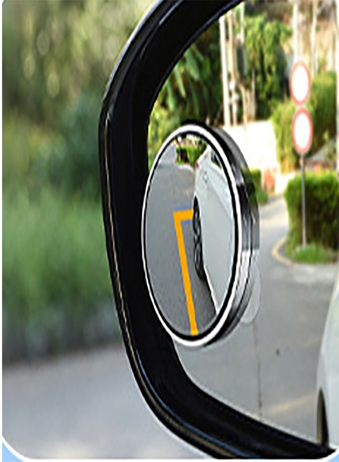 general مرآة الرؤية الخلفية للسيارة ذات كوب الشفط مرآة دائرية صغيرة للسيارة مرآة مساعدة للرجوع للخلف مرآة مراقبة النقطة العمياء عالية الدقة - Image 1