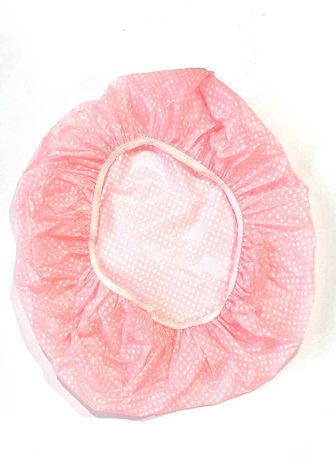 Abhsant Shower Cap Free-Size Reusable Waterproof Elastic Bathroom For Homes, Spas, Salons, Hair Treatment, Beauty Parlours (Polka Dot Design) Best Gift for Girl Women Boy Men (Pack of 3) - Image 2