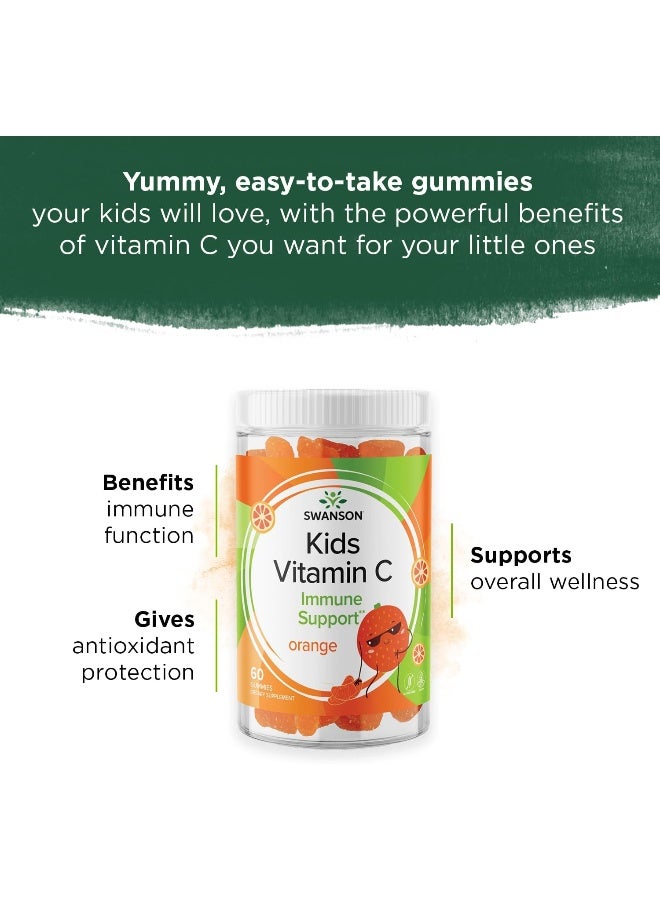 SWANSON Kids Vitamin C Gummies - 60 Orange-Flavored Gummies - Immune Support For Children - Image 2