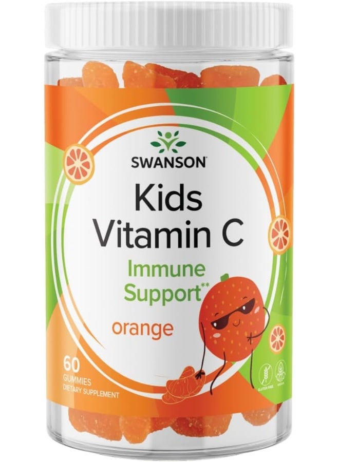 SWANSON Kids Vitamin C Gummies - 60 Orange-Flavored Gummies - Immune Support For Children - Image 1