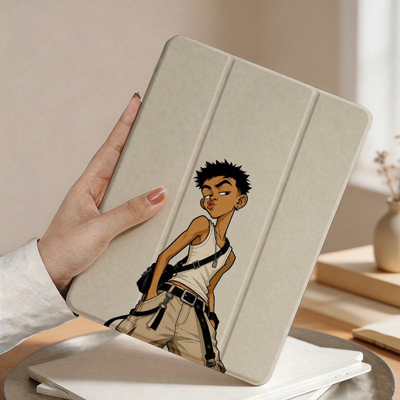 Tablet Case for iPad, Funny Pouting Streetwear Guy, iPad Case Cover for Mini Air Pro 4 5 6 7 8 9 10 11 12, Suitable for 7.9 8.3 9.7 10.2 10.5 10.9 11 12.9 13 inch Shockproof Anti-Scratch Clear with Stand - Image 4