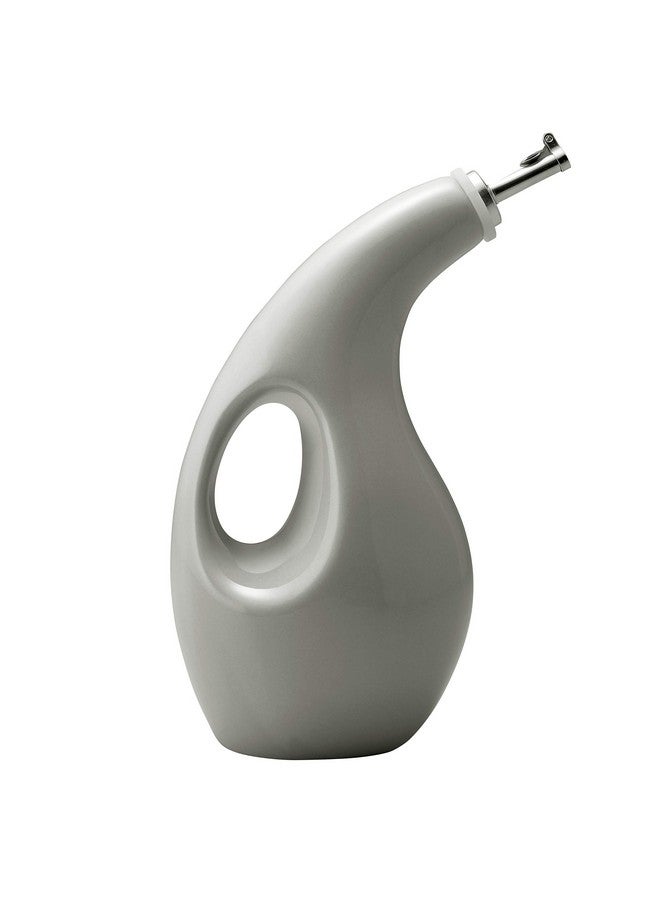 Rachael Ray Rachael Ray Solid Glaze Ceramics EVOO Olive Oil Bottle Dispenser with Spout - 24 Ounce , Gray  - Image 1