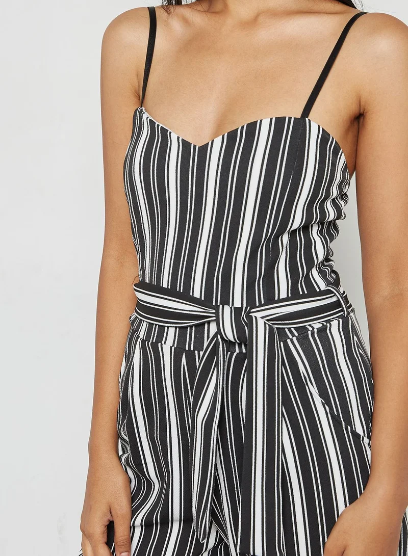 QUIZ Stripe Culotte Jumpsuit